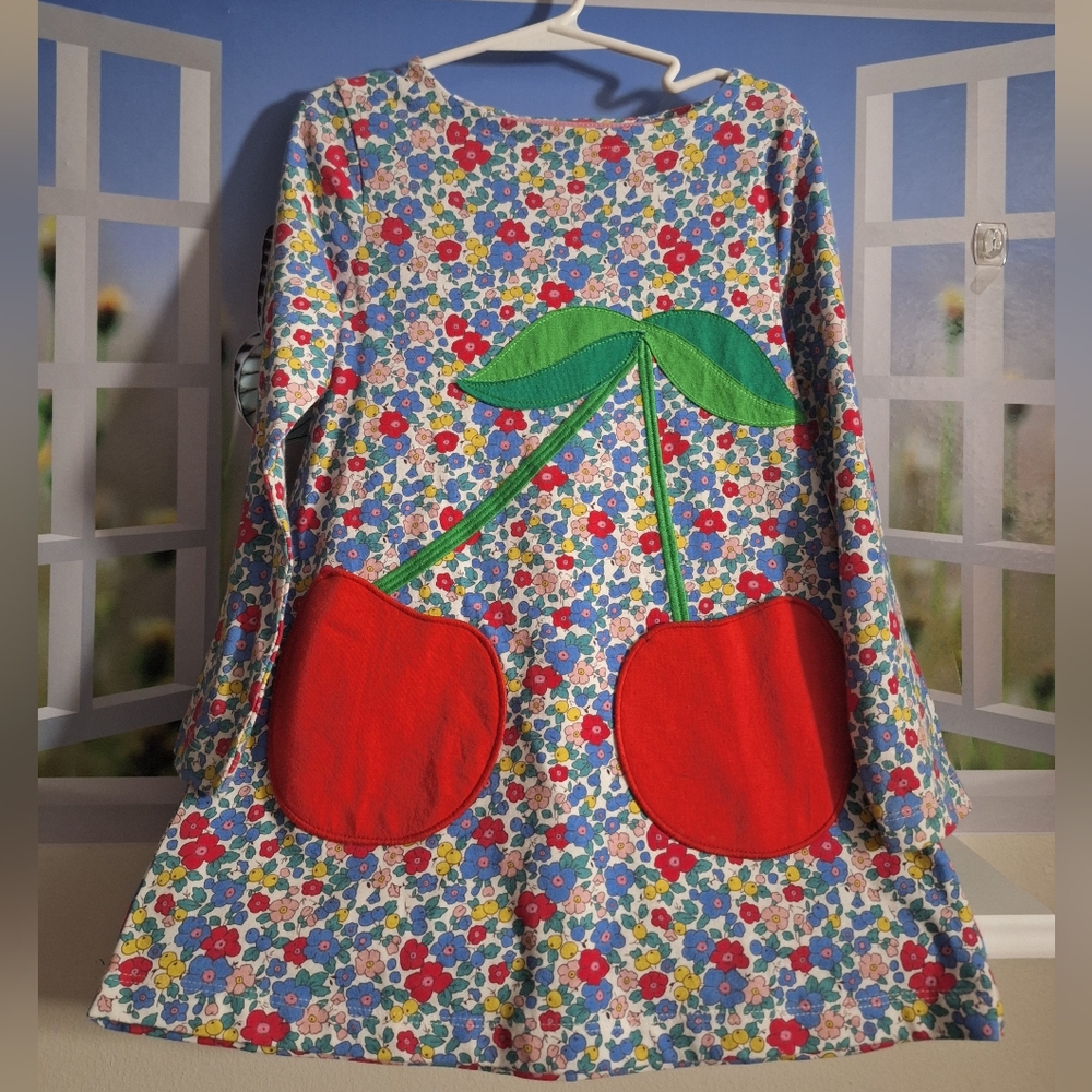 Mini Boden Cherry Tunic Dress. Size 5/6y.